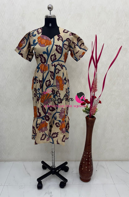 Ready Made - Kalamkari Frock  - VVRKF003