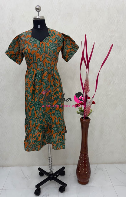 Ready Made - Kalamkari Frock  - VVRKF003