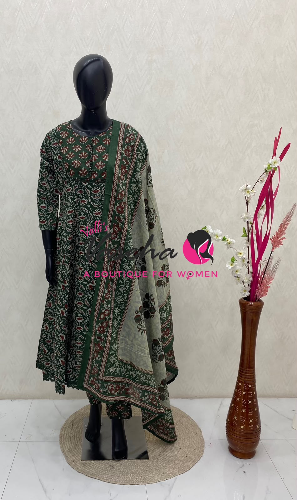 Ready Made | Anarkali Set  |Salwar, Kameez & Duppatta(3pc)|Cotton |VVRMS040