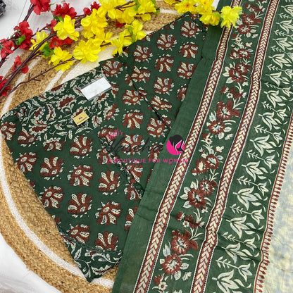 Ready Made | Anarkali Set  |Salwar, Kameez & Duppatta(3pc)|Cotton |VVRMS040