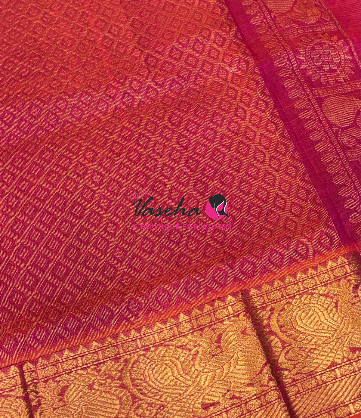 Pure Silk Cotton Saree - Vairavoosi Checks - Mayil & Chakkaram - VVMCV001