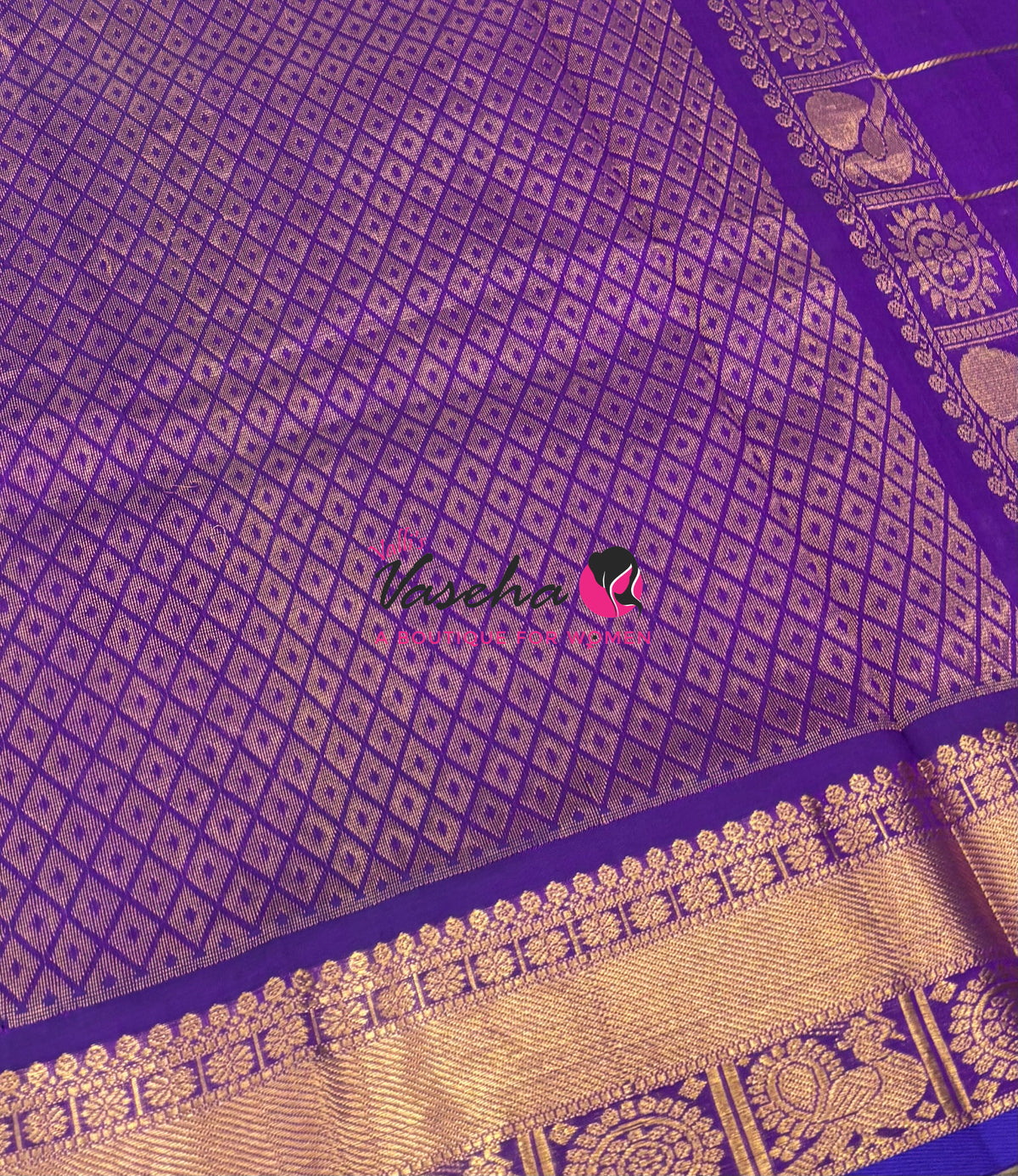 Pure Silk Cotton Saree - Mayil & Chakkaram Design - Purple Shade- VVMC001