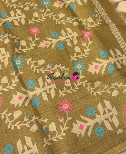 Linen Tissue Saree - VVLTS010