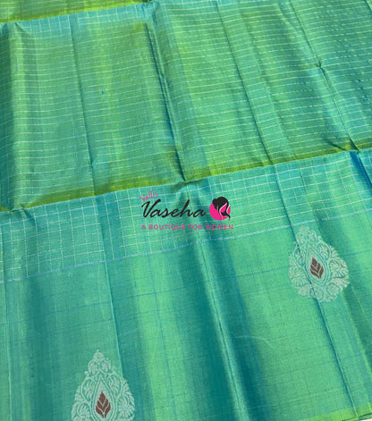 Pure Soft Silk Saree  - Dual Tone Green Shade - VVPSS115