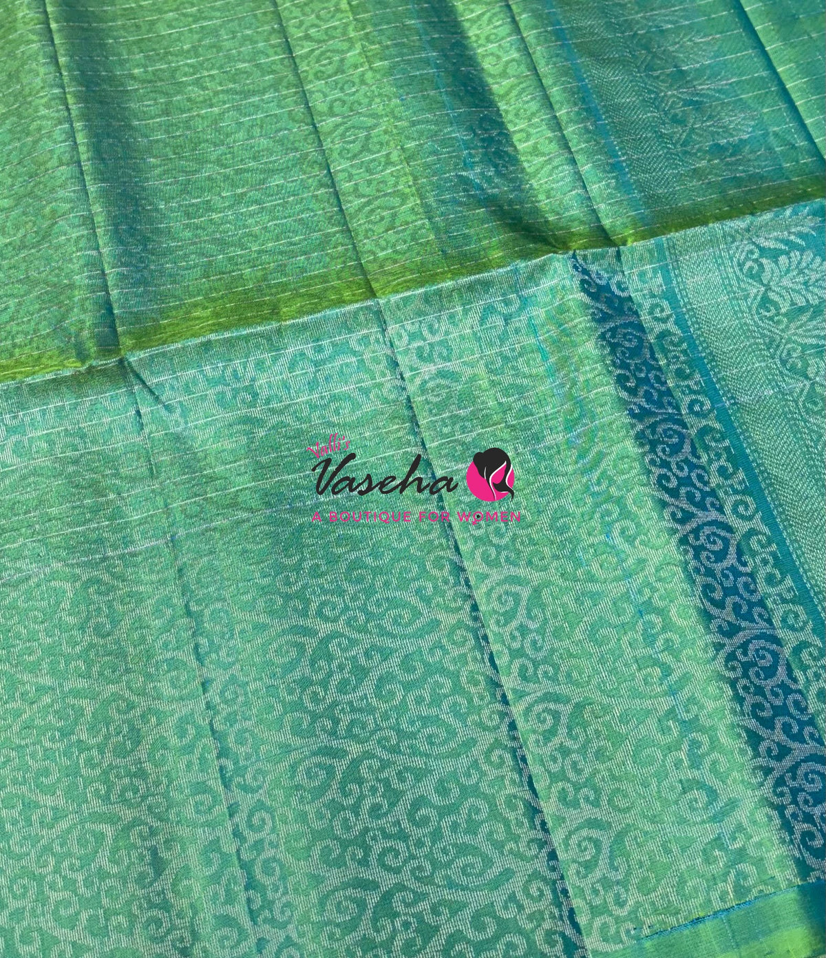 Pure Soft Silk Saree  - Dual Tone Green Shade - VVPSS115