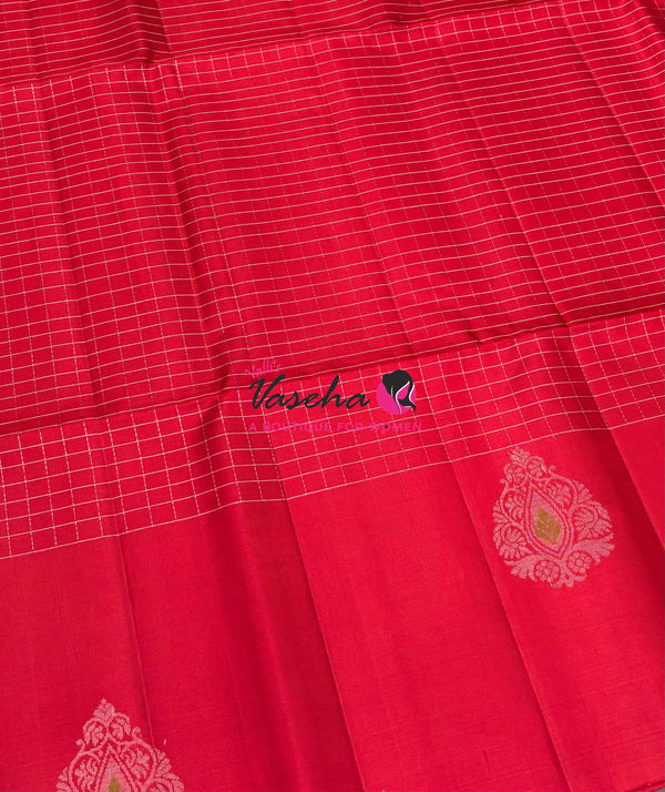 Pure Soft Silk Saree  - Red Shade - VVPSS115