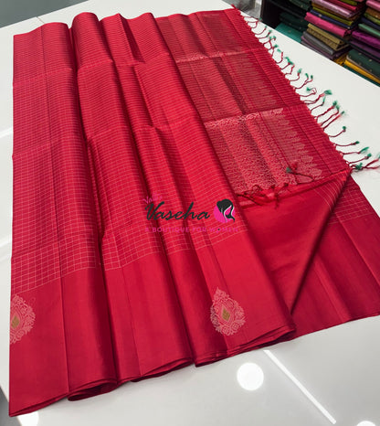 Pure Soft Silk Saree  - Red Shade - VVPSS115