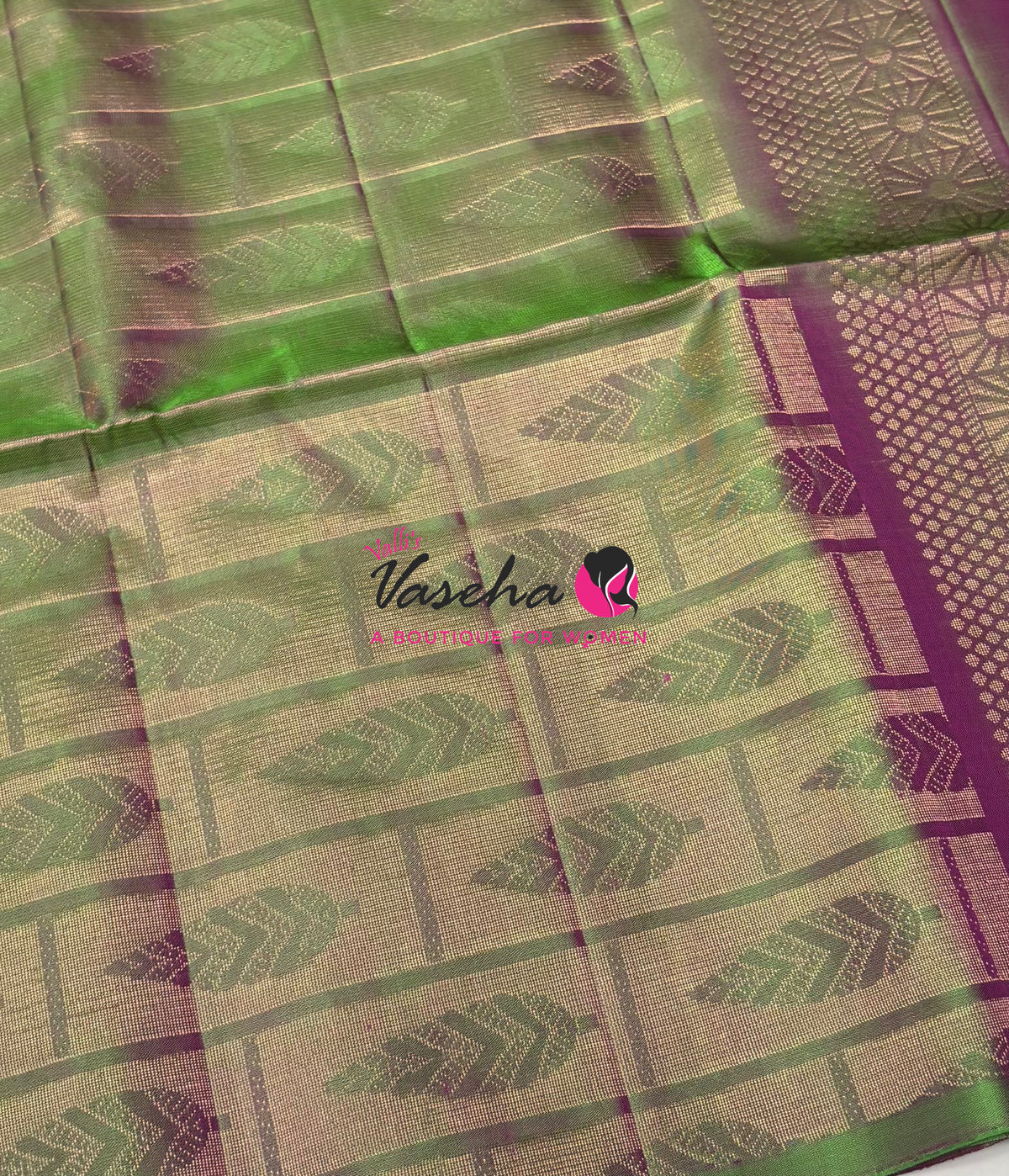 Pure Soft Silk Saree  - Peach & Green  Combo - VVPSS137