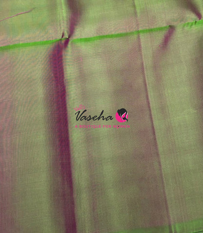 Pure Soft Silk Saree  - Peach & Green  Combo - VVPSS137