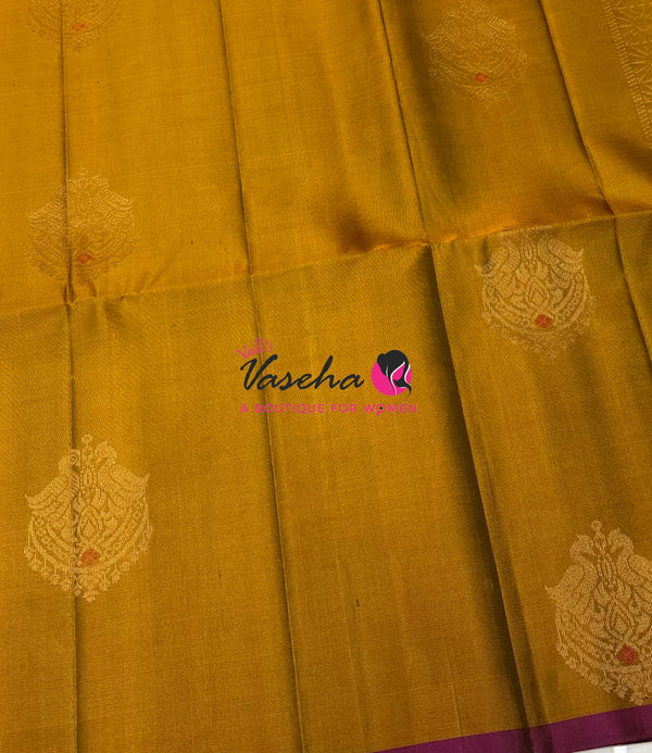 Pure Soft Silk Saree  - Mustard & Pink  Combo - VVPSS137