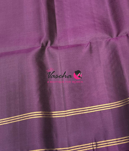 Pure Soft Silk Saree  - Mustard Yellow & Purple Combo - VVPSS138