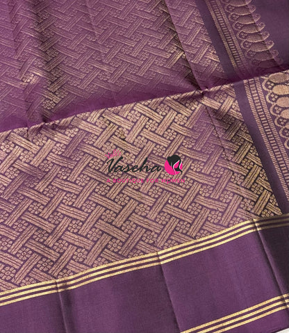 Pure Soft Silk Saree  - Onion Pink & Purple Combo - VVPSS138