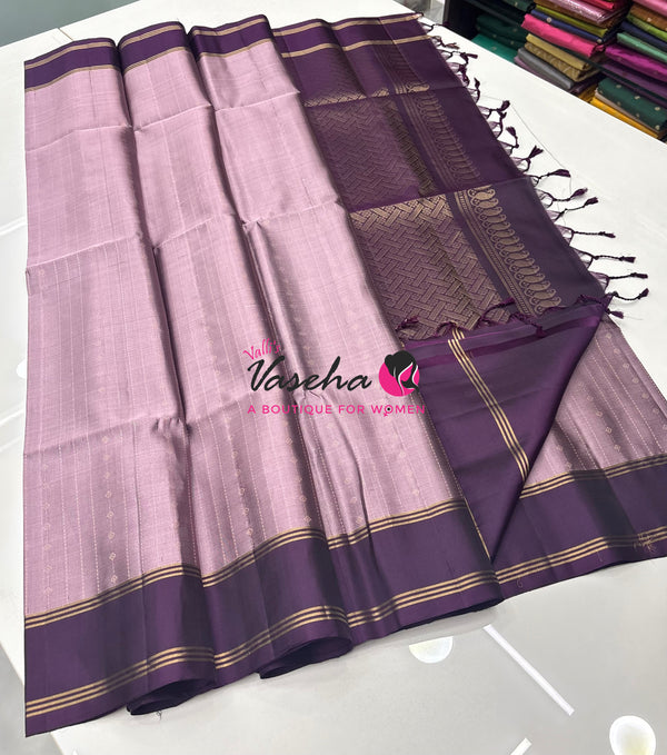 Pure Soft Silk Saree  - Onion Pink & Purple Combo - VVPSS138