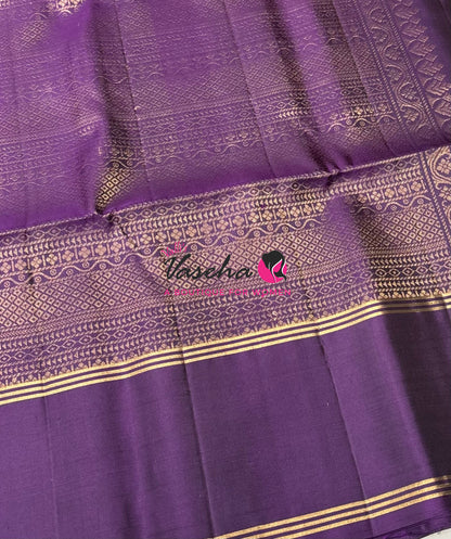 Pure Soft Silk Saree  - Grey & Purple Combo - VVPSS138