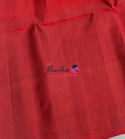 Pure Soft Silk Saree - Dusty Mauve Pink & Deep Maroon Shade - VVPSS128