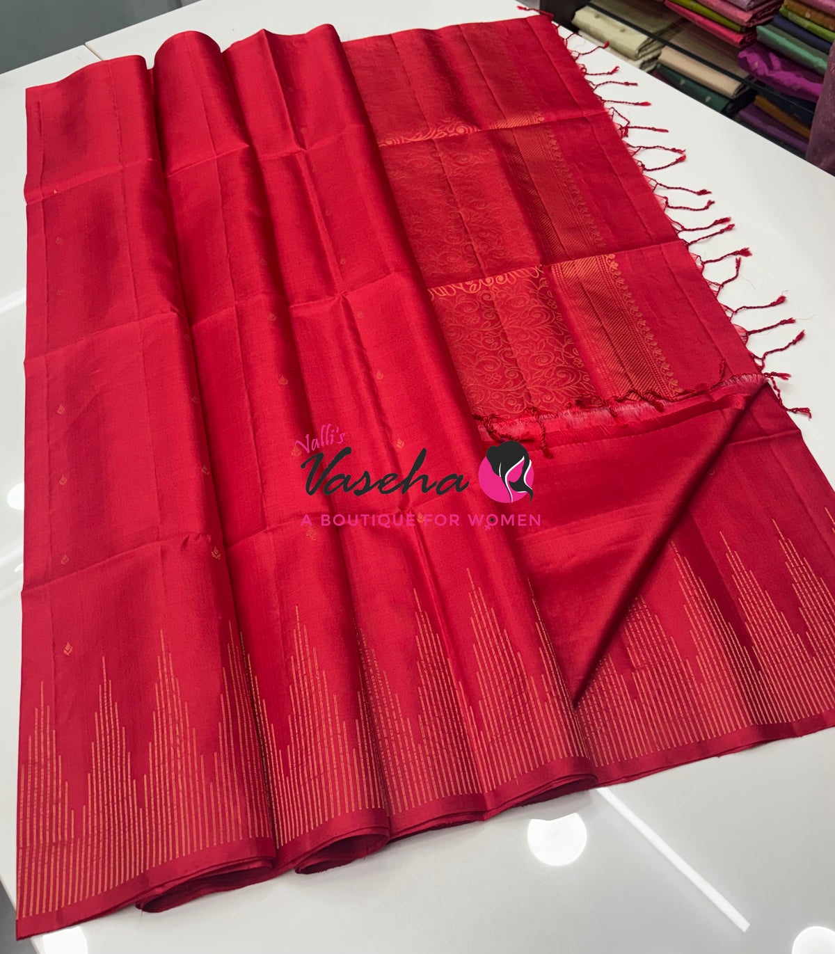Pure Soft Silk Saree - Red Shade - VVPSS061