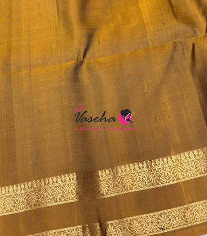 Pure Soft Silk Saree  - Dark Purple & Mustard Yellow Combo - VVPSS152