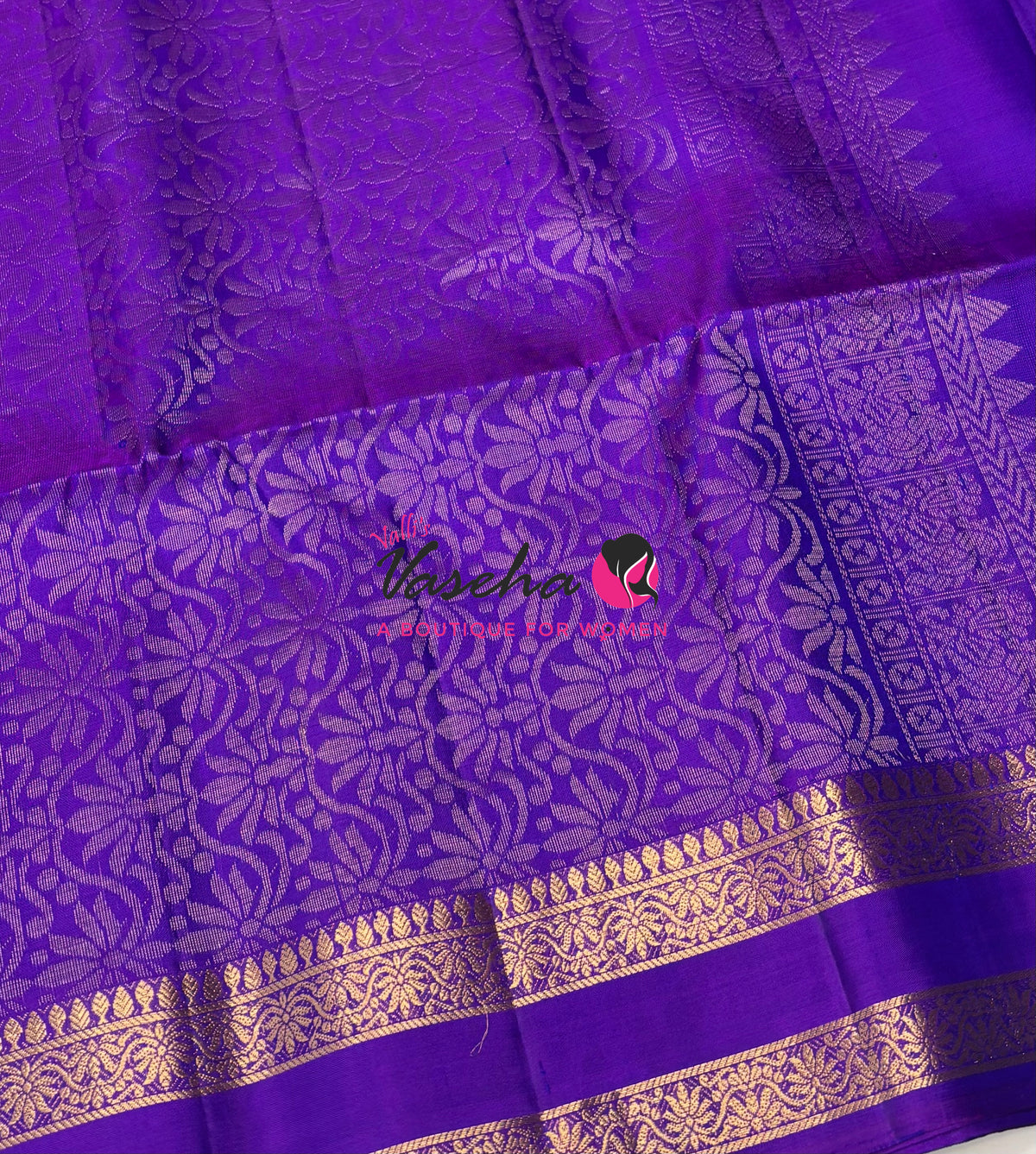 Pure Soft Silk Saree  - Blue & Purple Combo - VVPSS152