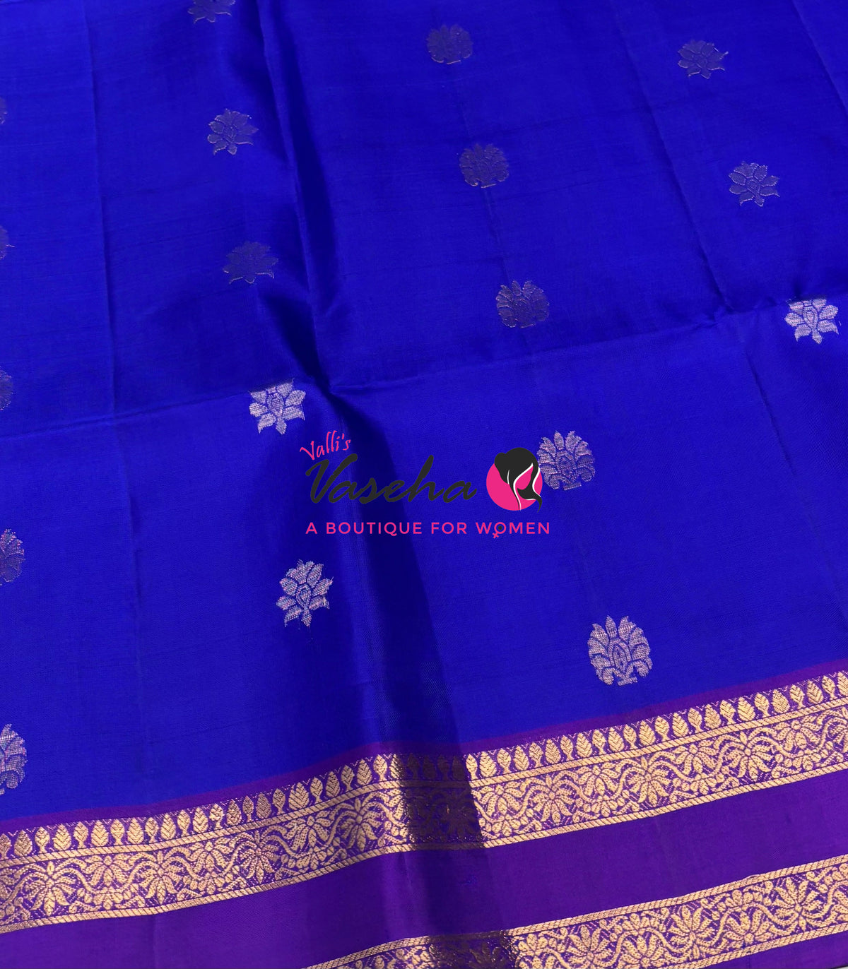 Pure Soft Silk Saree  - Blue & Purple Combo - VVPSS152