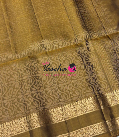 Pure Soft Silk Saree  - Ramar Blue  & Mustard Yellow Combo - VVPSS152