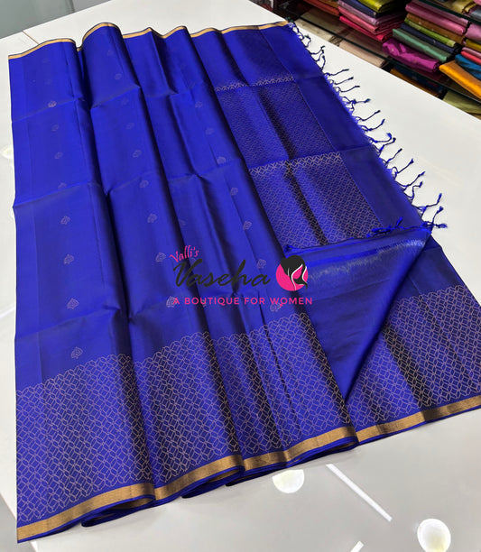 Pure Soft Silk Saree - Blue Shade - VVPSS163