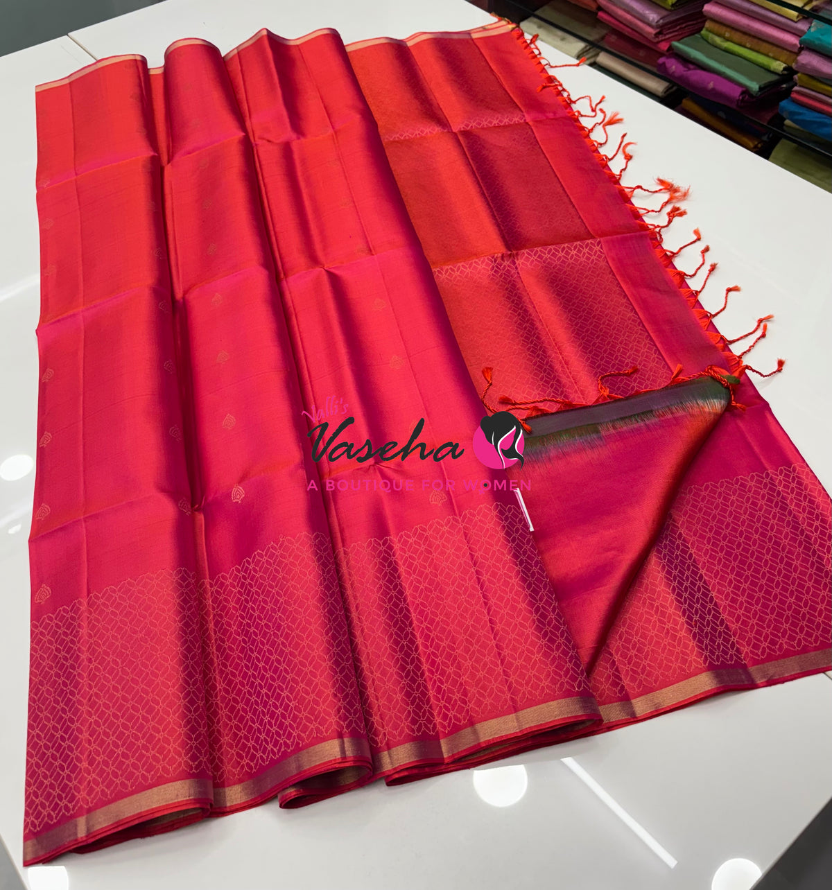 Pure Soft Silk Saree - Peachish Pink Shade - VVPSS163