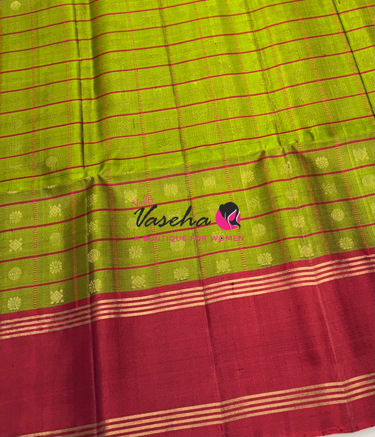 Pure Soft Silk Saree - Green  & Maroon   Shade - VVPSS116