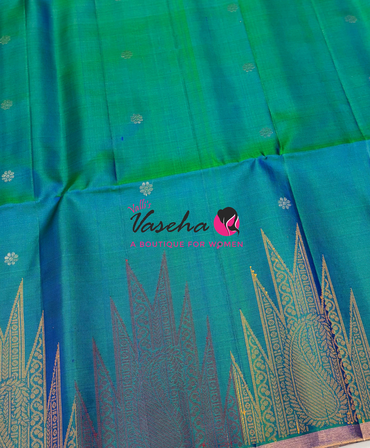 Pure Soft Silk Saree - Peacock Blue Shade - VVPSS061