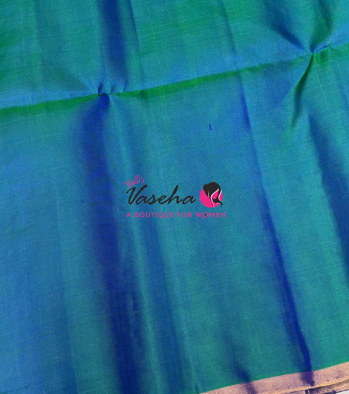 Pure Soft Silk Saree - Peacock Blue Shade - VVPSS061