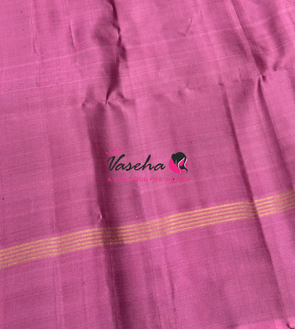 Pure Soft Silk Saree - Brown & Pink Combo - VVPSS164