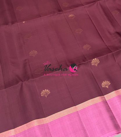 Pure Soft Silk Saree - Brown & Pink Combo - VVPSS164