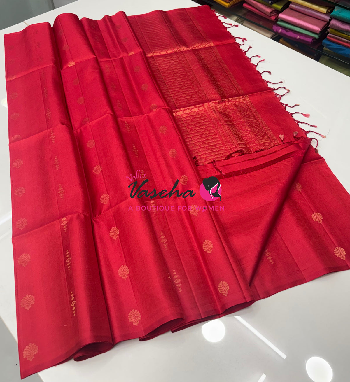Pure Soft Silk Saree - Red Shade - VVPSS164