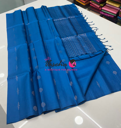 Pure Soft Silk Saree - Blue Shade - VVPSS164