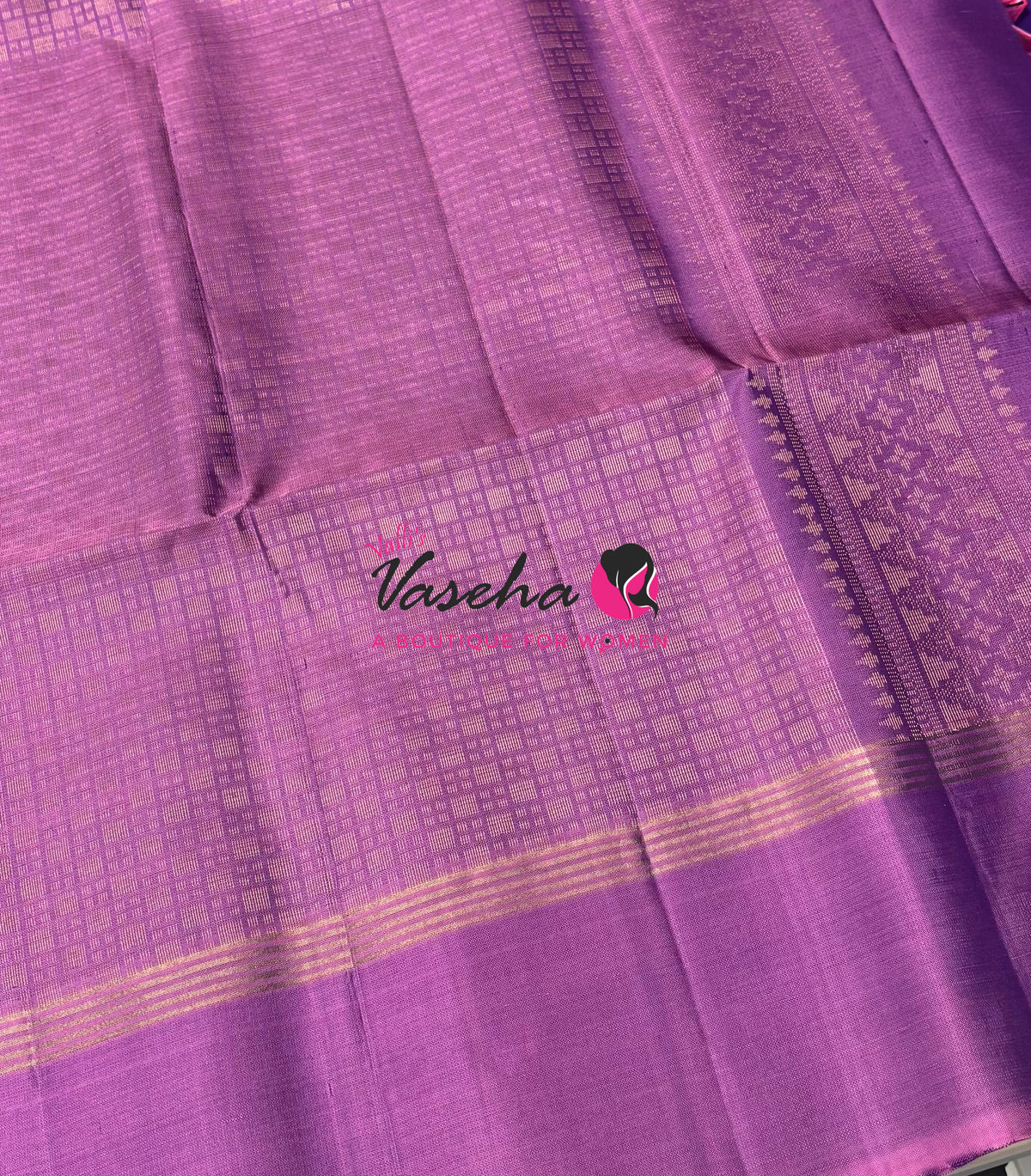 Pure Soft Silk Saree - Purple & Pink Combo - VVPSS164