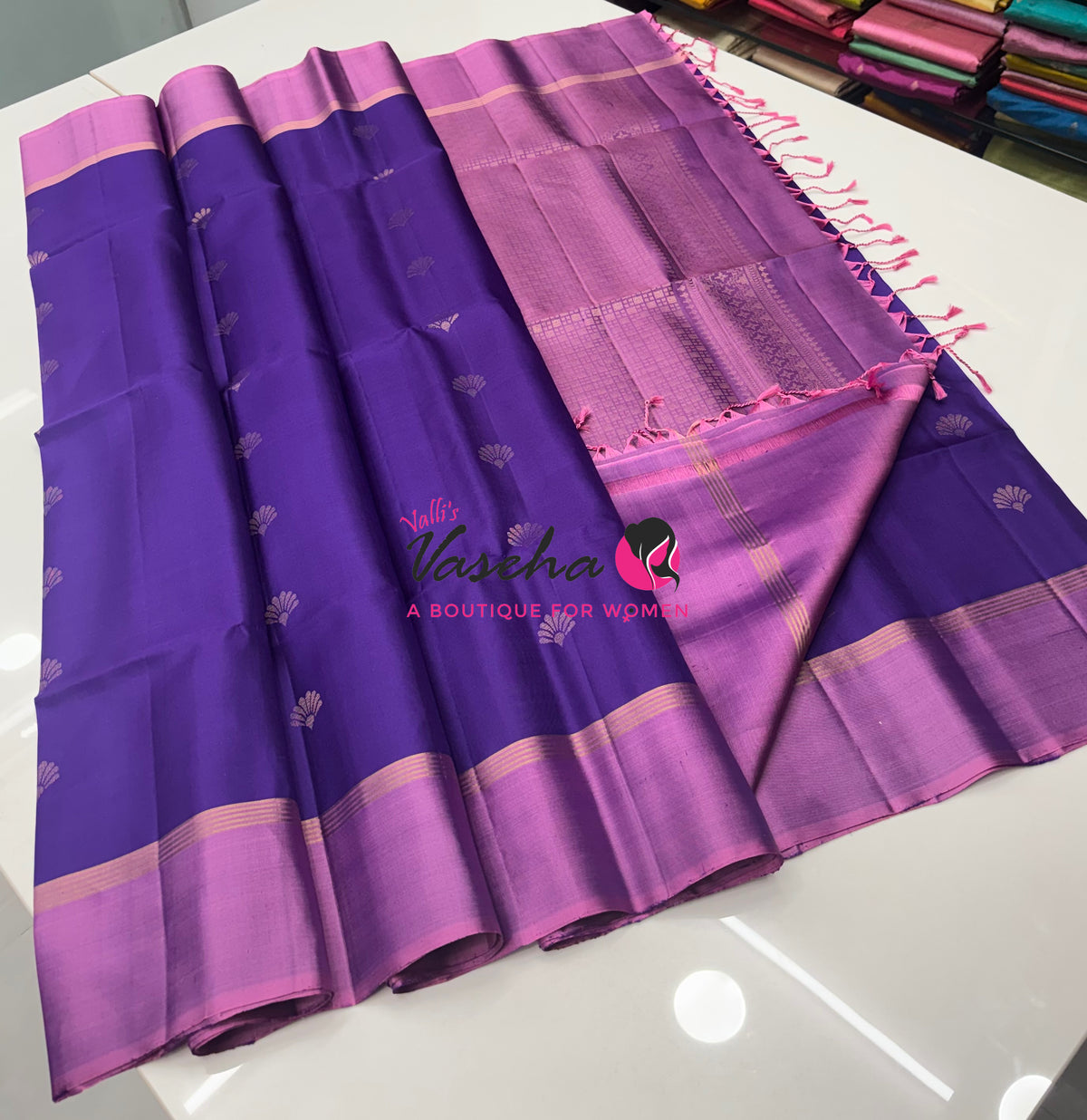 Pure Soft Silk Saree - Purple & Pink Combo - VVPSS164