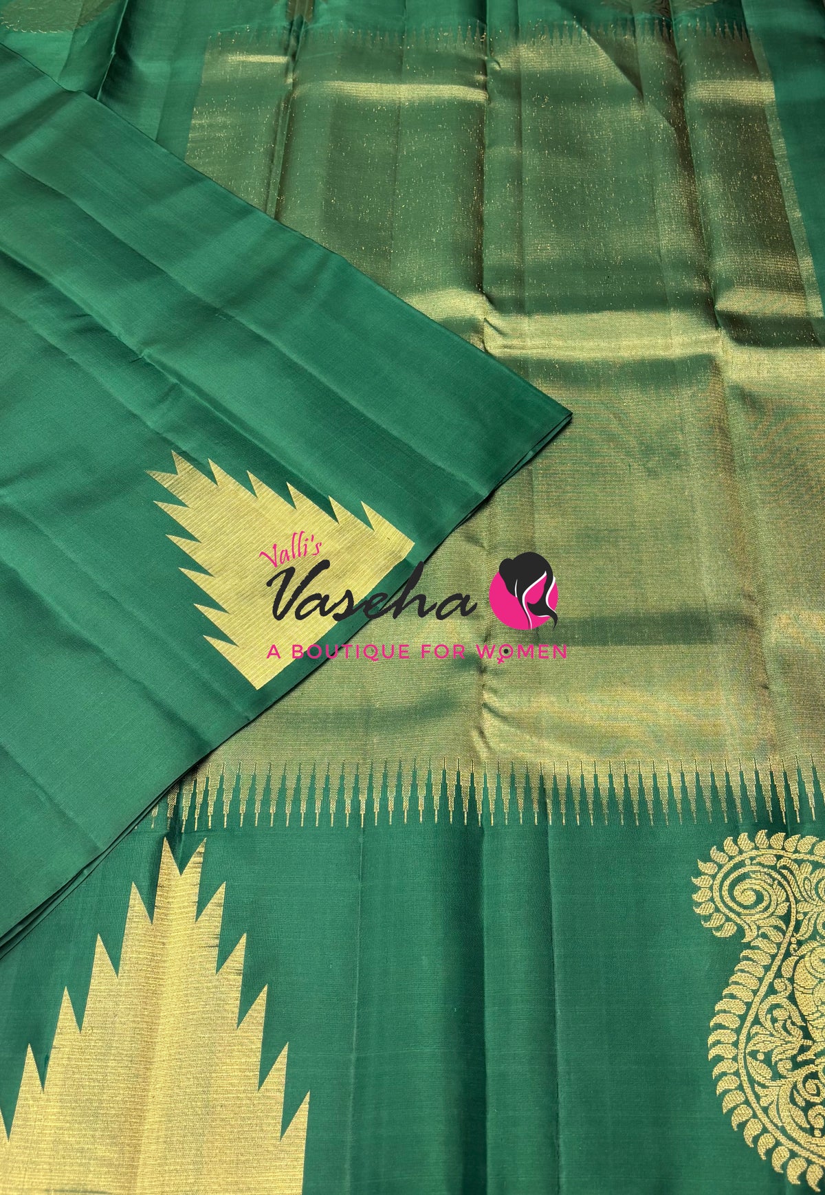 Pure Soft Silk Saree - Jothika Hit design - Green - VVPSS011