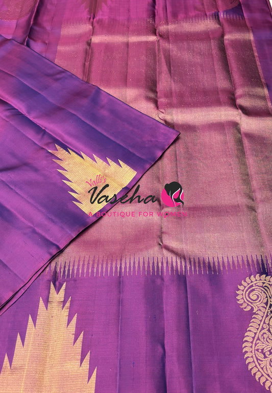 Pure Soft Silk Saree - Jothika Hit design - Dark Purple - VVPSS011