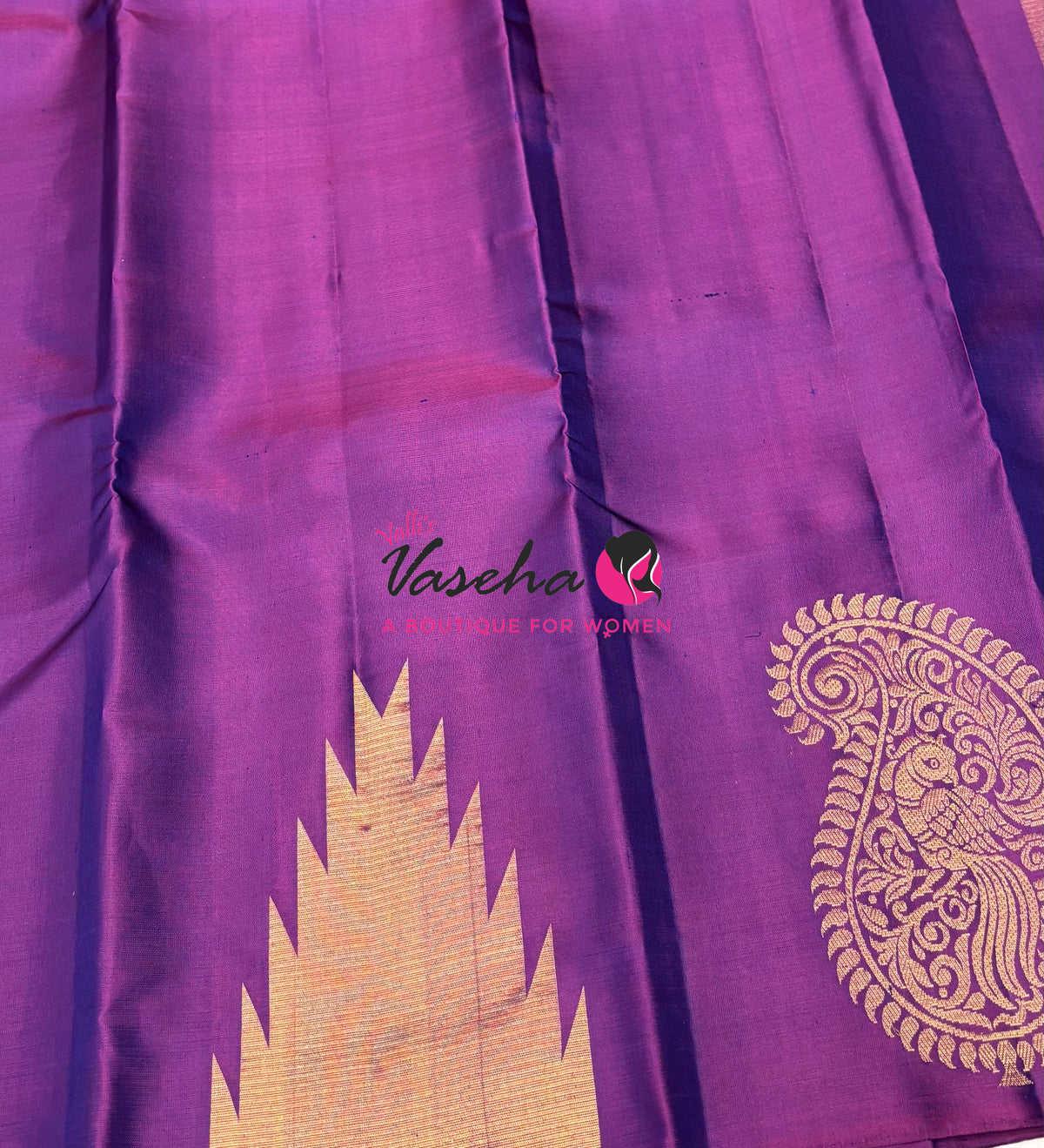 Pure Soft Silk Saree - Jothika Hit design - Dark Purple - VVPSS011