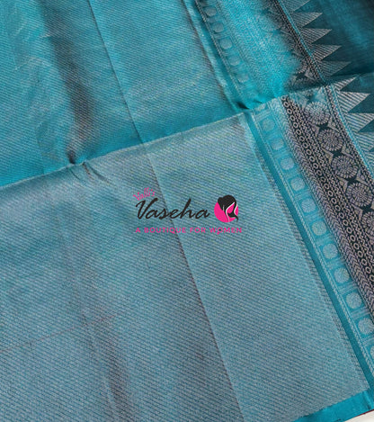 Pure Soft Silk Saree - Maroon With Blue Combo - VVPSS165