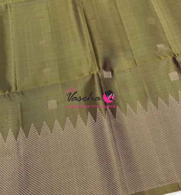 Pure Soft Silk Saree - Green With Blue Combo - VVPSS165