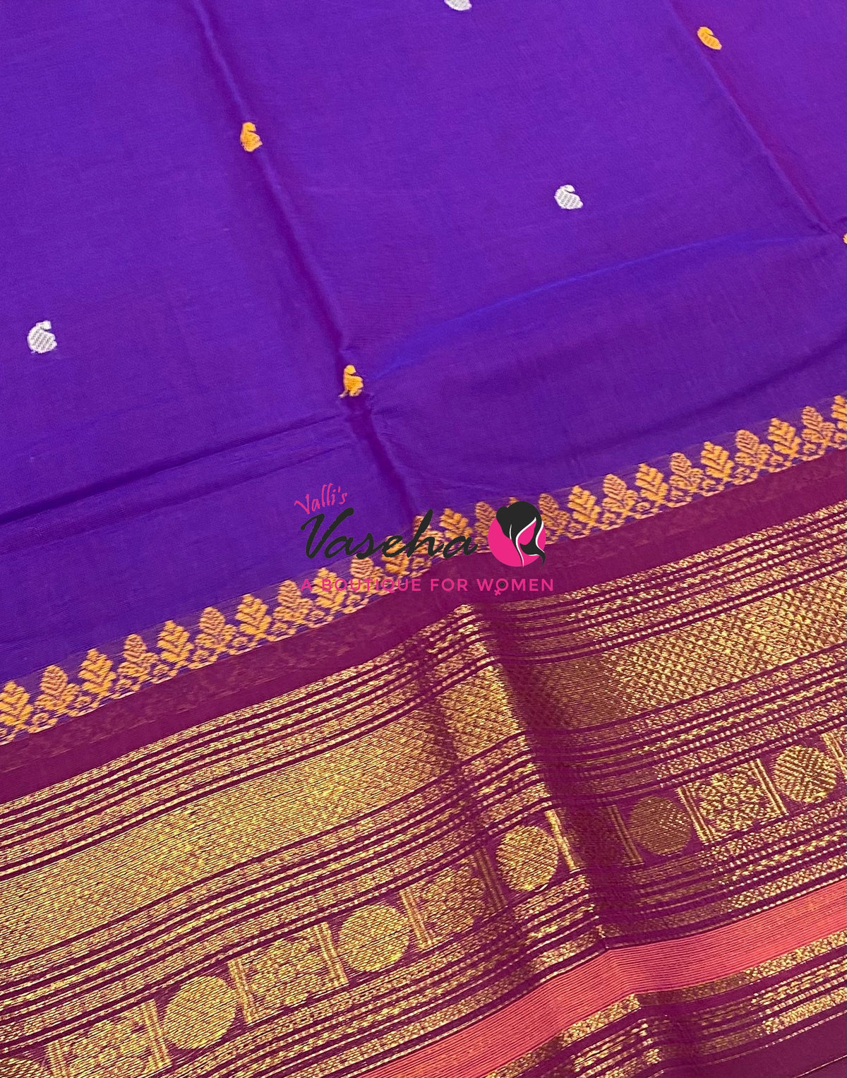 Kanchi Cotton Saree - Butta Design - VVKCS034