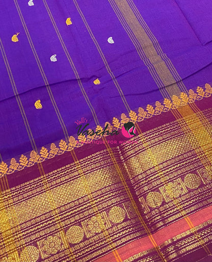 Kanchi Cotton Saree - Butta Design - VVKCS034