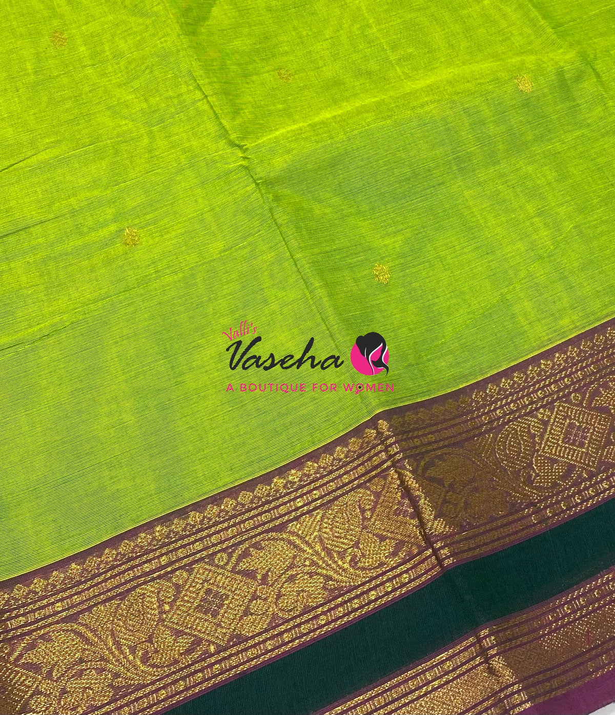 Kanchi Cotton Saree - Butta Design - VVKCS034