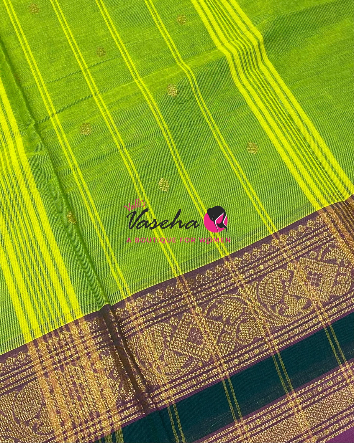 Kanchi Cotton Saree - Butta Design - VVKCS034
