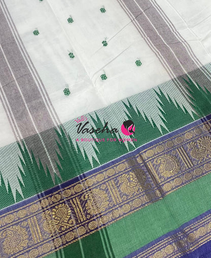 Kanchi Cotton Saree - Butta Design - VVKCS034
