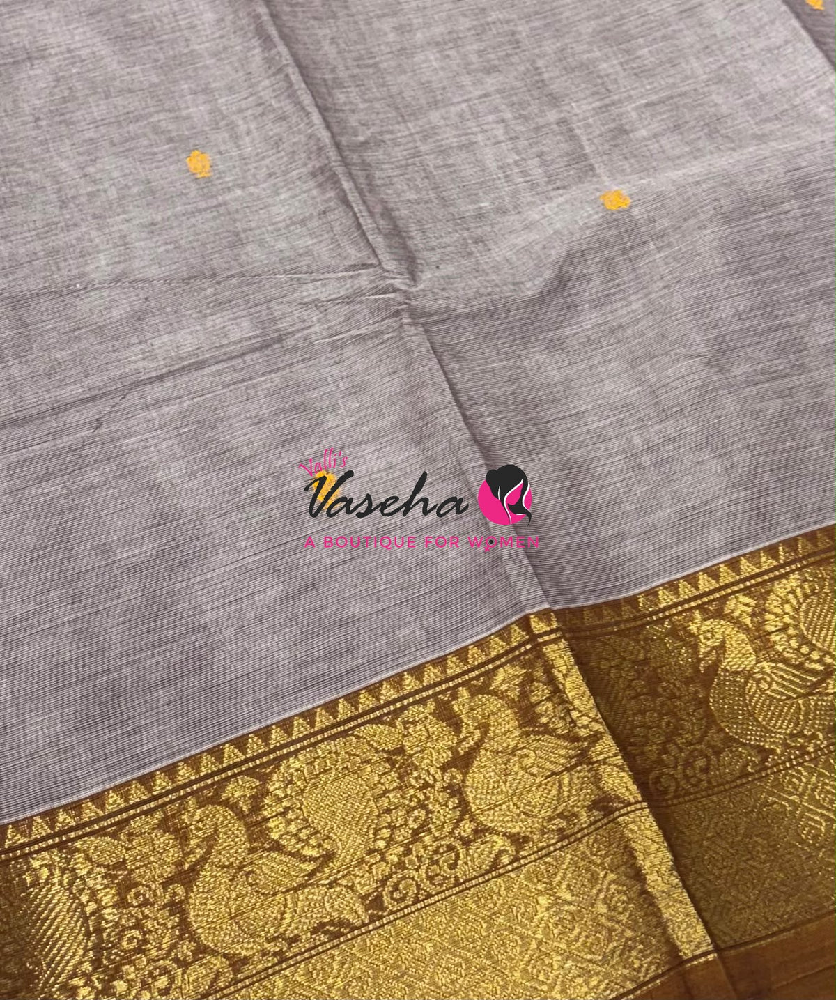 Kanchi Cotton Saree - Butta Design - VVKCS034