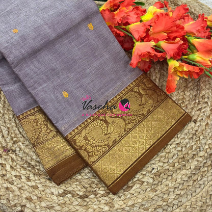 Kanchi Cotton Saree - Butta Design - VVKCS034