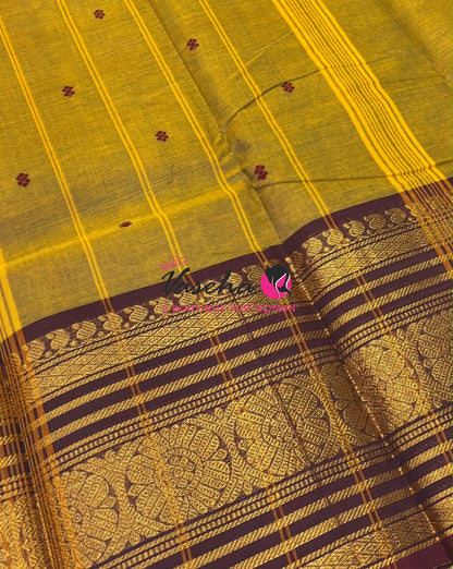 Kanchi Cotton Saree - Butta Design - VVKCS034
