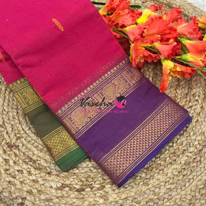 Kanchi Cotton Saree - Butta Design - VVKCS034