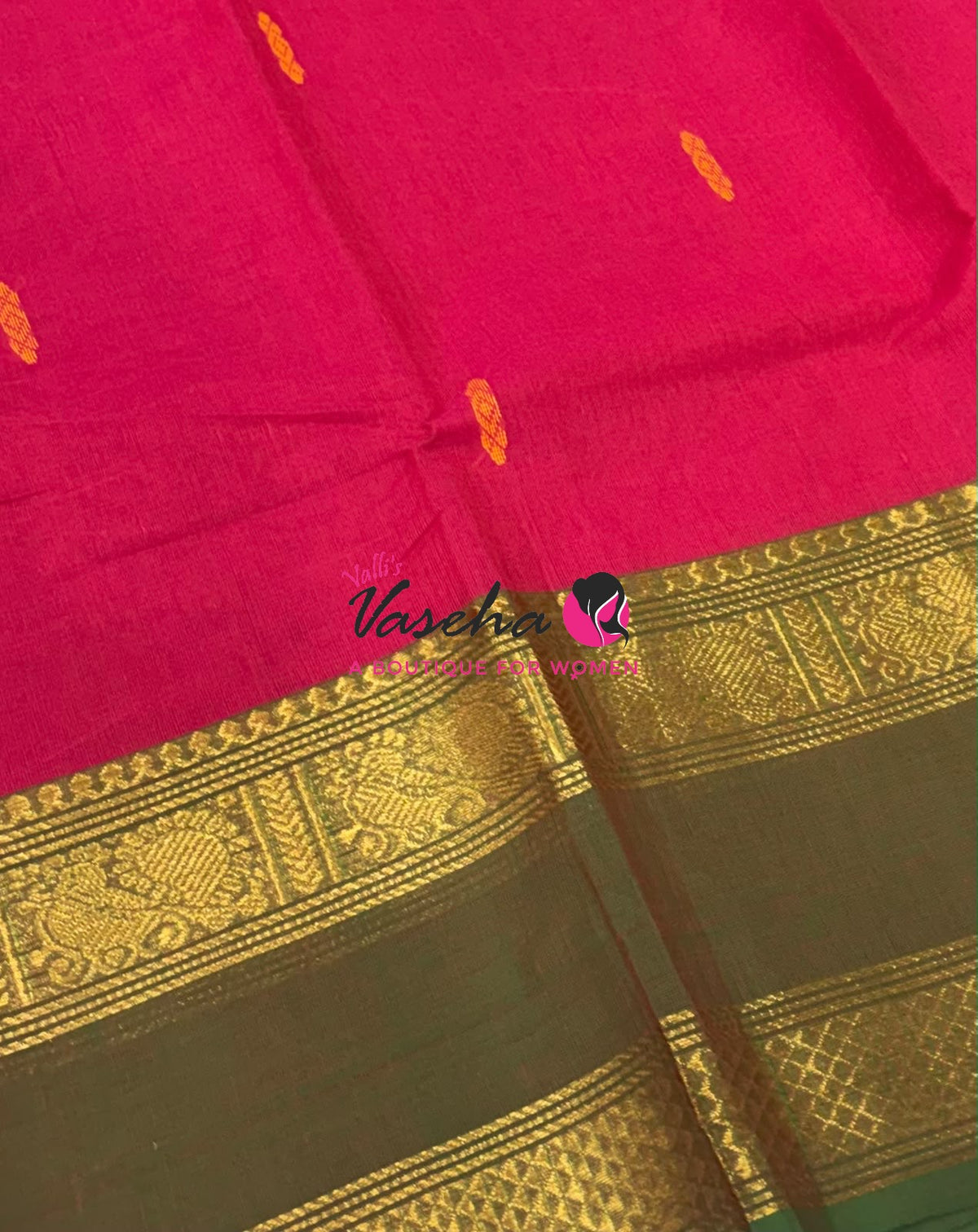 Kanchi Cotton Saree - Butta Design - VVKCS034